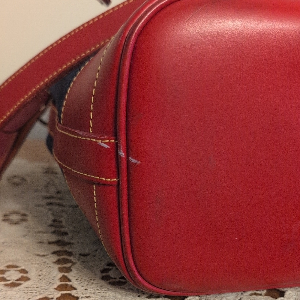 Red and Blue Denim Bucket Bag - Picture 7 of 12